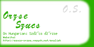 orzse szucs business card